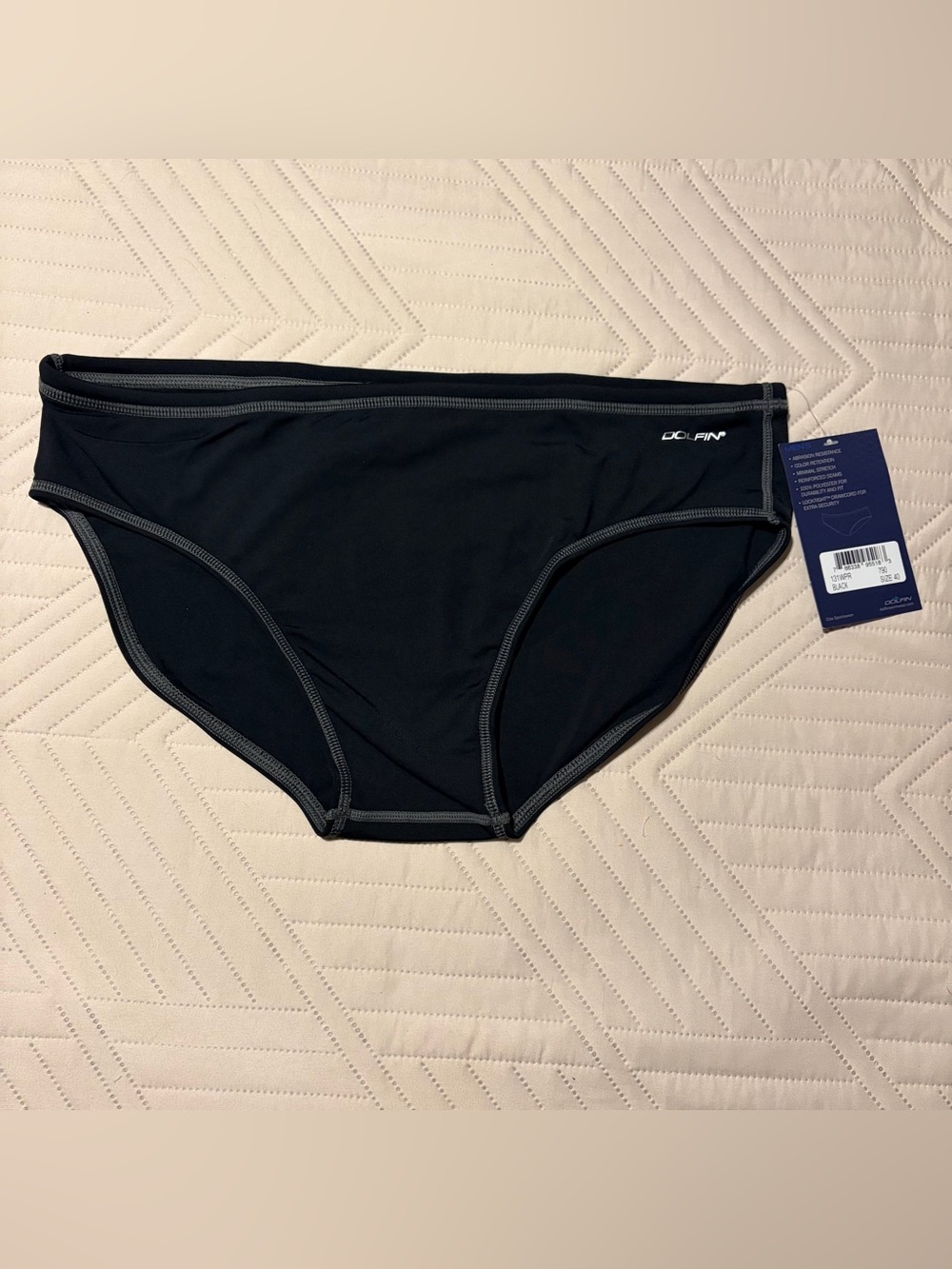 DOLFIN Black Swim Briefs with Contrast Stitching
Size 40